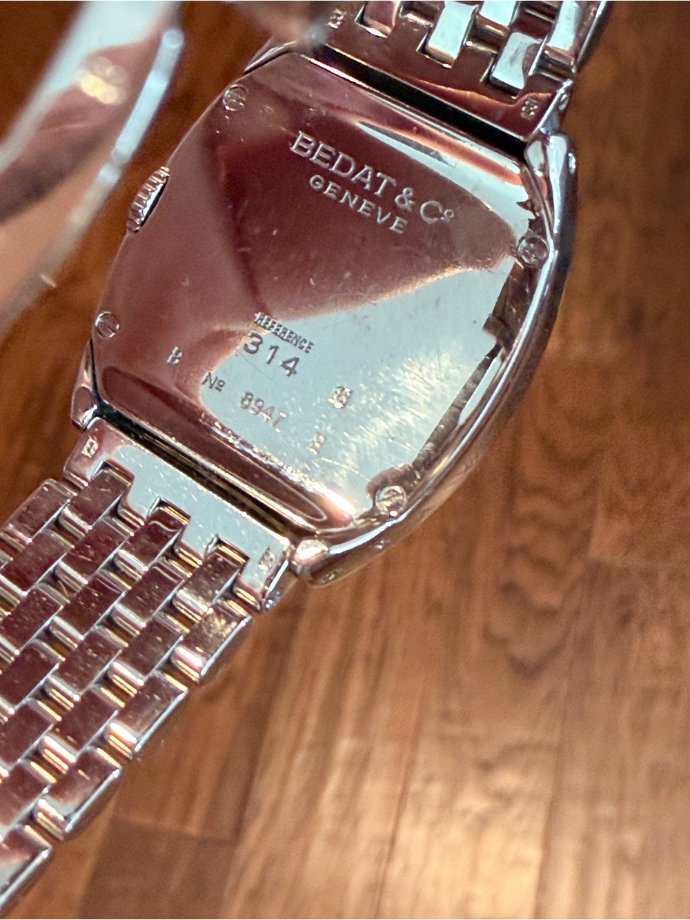 Bedat & co Women's Silver Tonneau Diamond Watch - Silver Dial - Picture 9 of 15